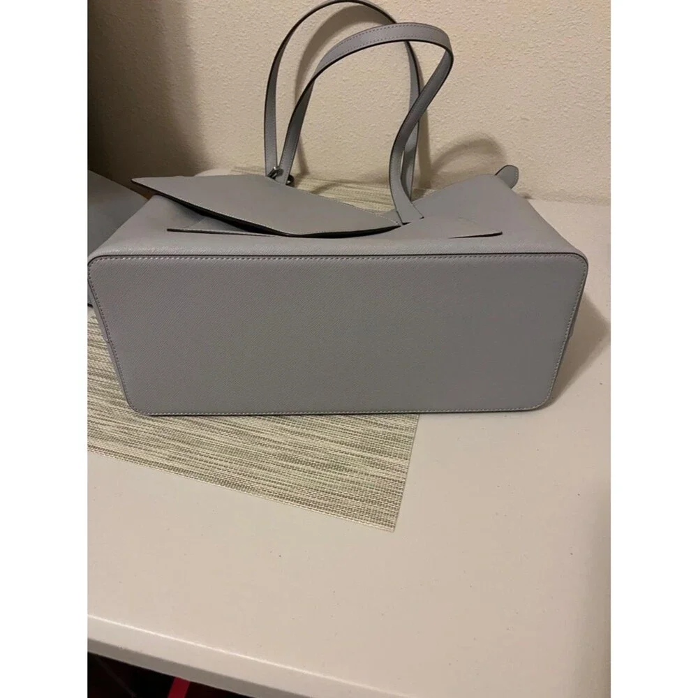 Kate Spade New York Staci large tote bag and pouch set in a neutral grey 3 pcs